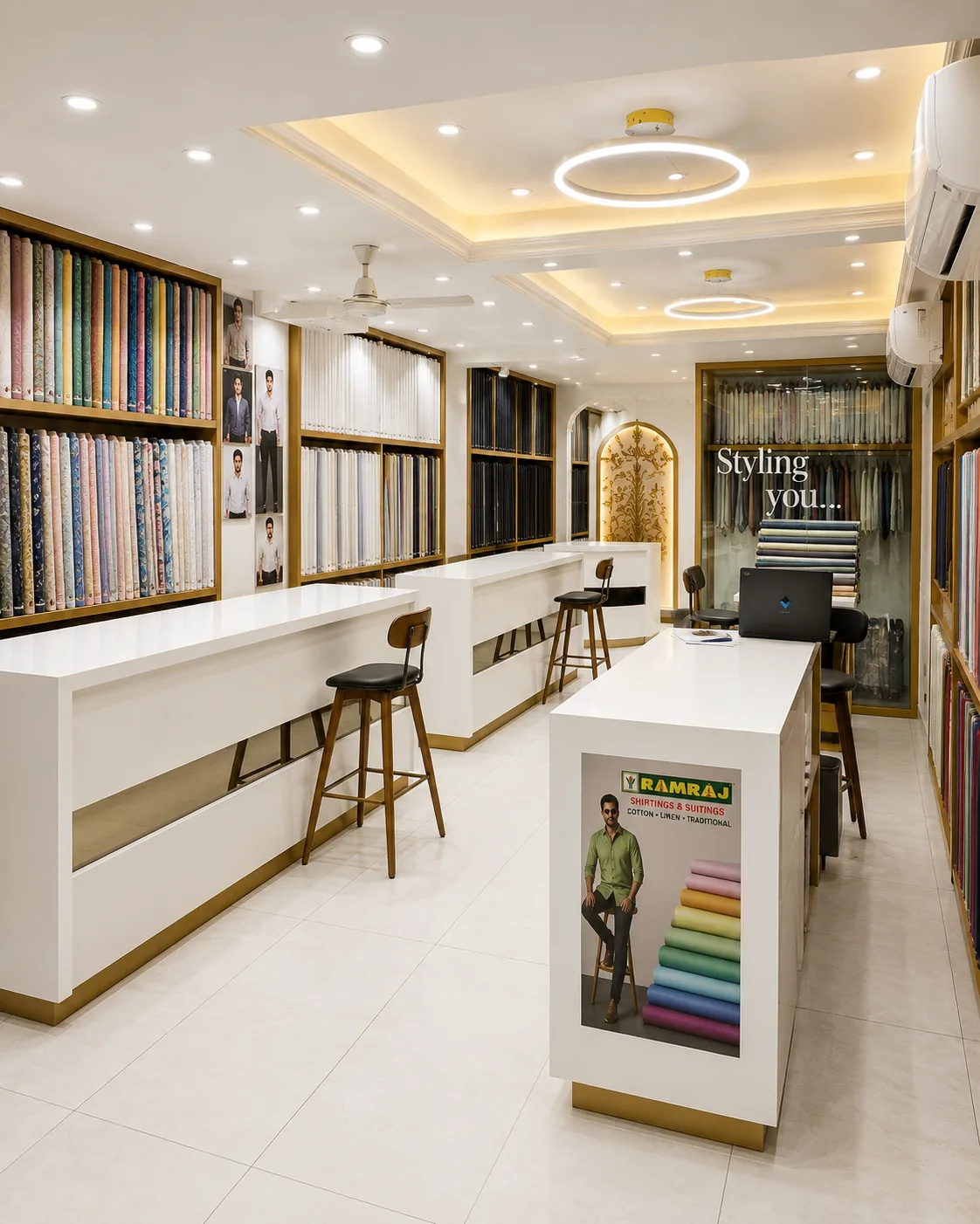 Mobile portrait image of OMEX fabric showroom